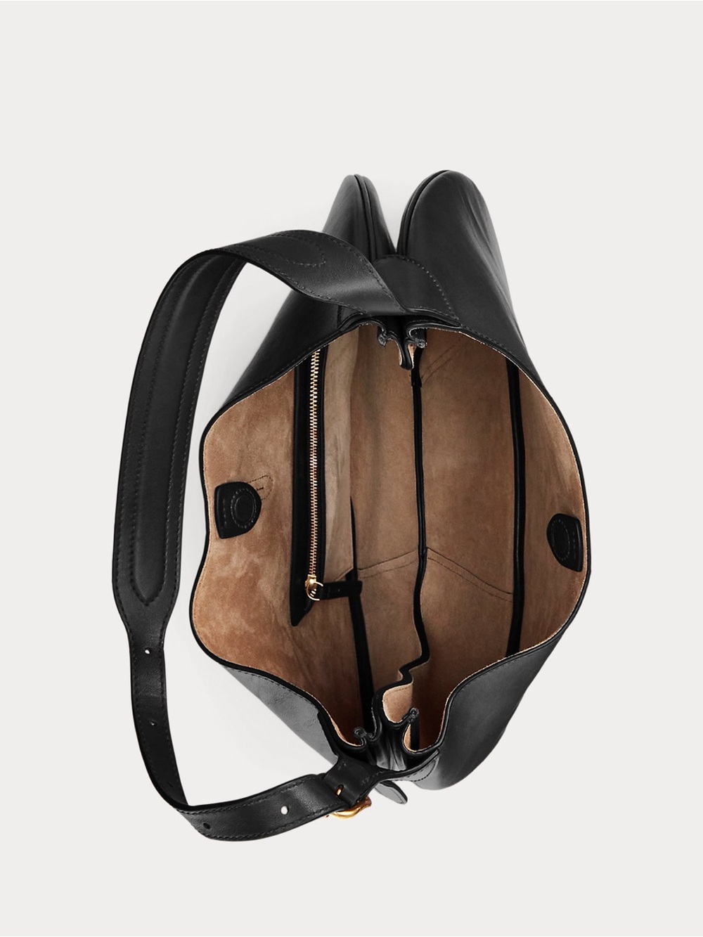 Ralph Lauren Polo ID Calfskin Large Shoulder Bag in Black - Picture 4 of 12